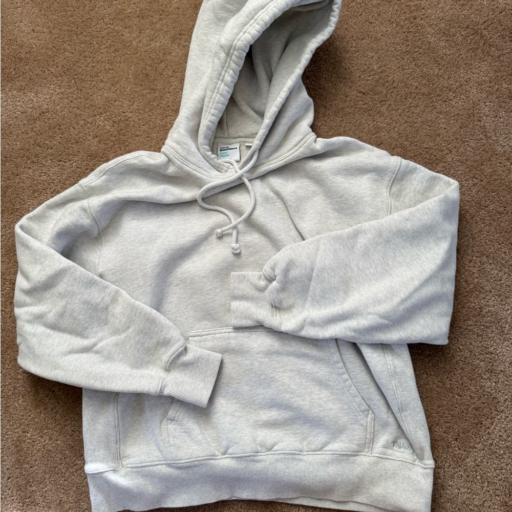 TNA Gray Sweater with Relaxed Fit and Ribbed Cuffs